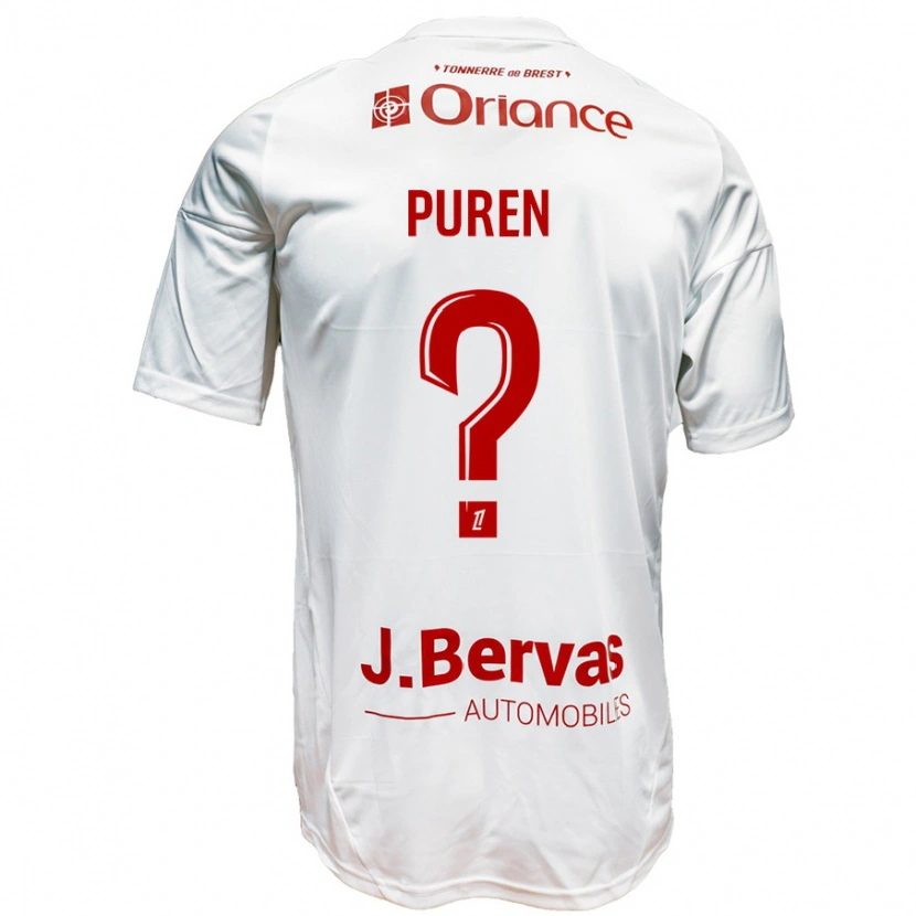 Danxen Hombre Camiseta Matthieu Puren #0 Blanco Rojo 2ª Equipación 2024/25 La Camisa México