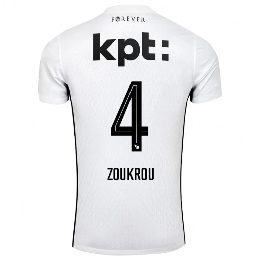 Danxen Hombre Camiseta Tanguy Zoukrou #4 Blanco Negro 2ª Equipación 2024/25 La Camisa México