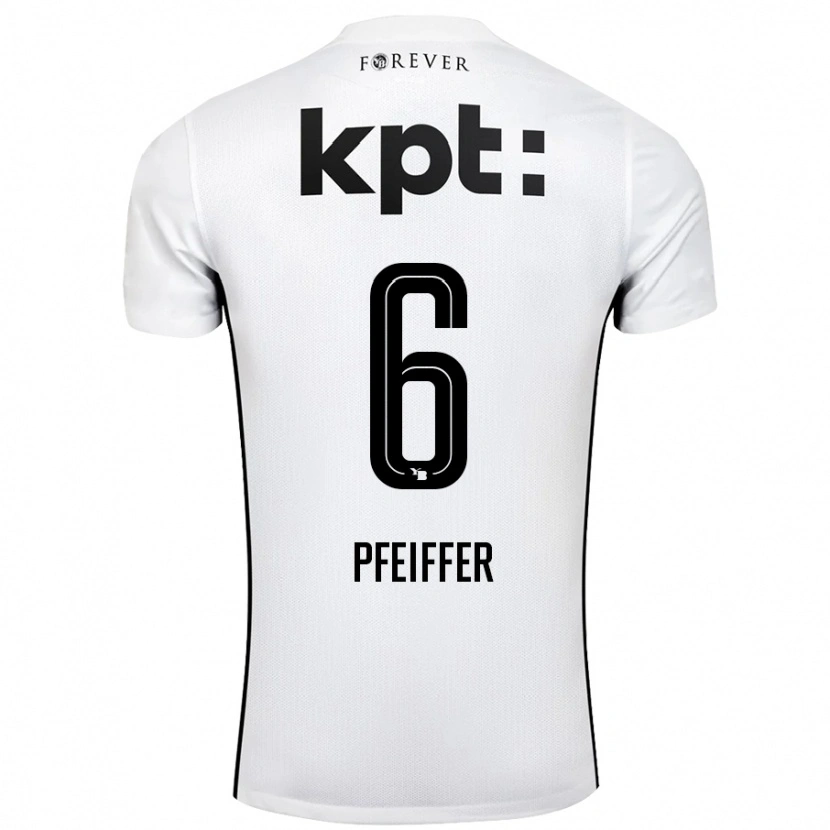 Danxen Hombre Camiseta Patric Pfeiffer #6 Blanco Negro 2ª Equipación 2024/25 La Camisa México
