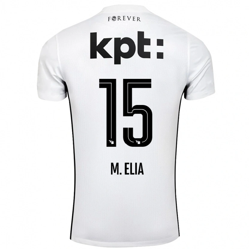 Danxen Hombre Camiseta Meschack Elia #15 Blanco Negro 2ª Equipación 2024/25 La Camisa México