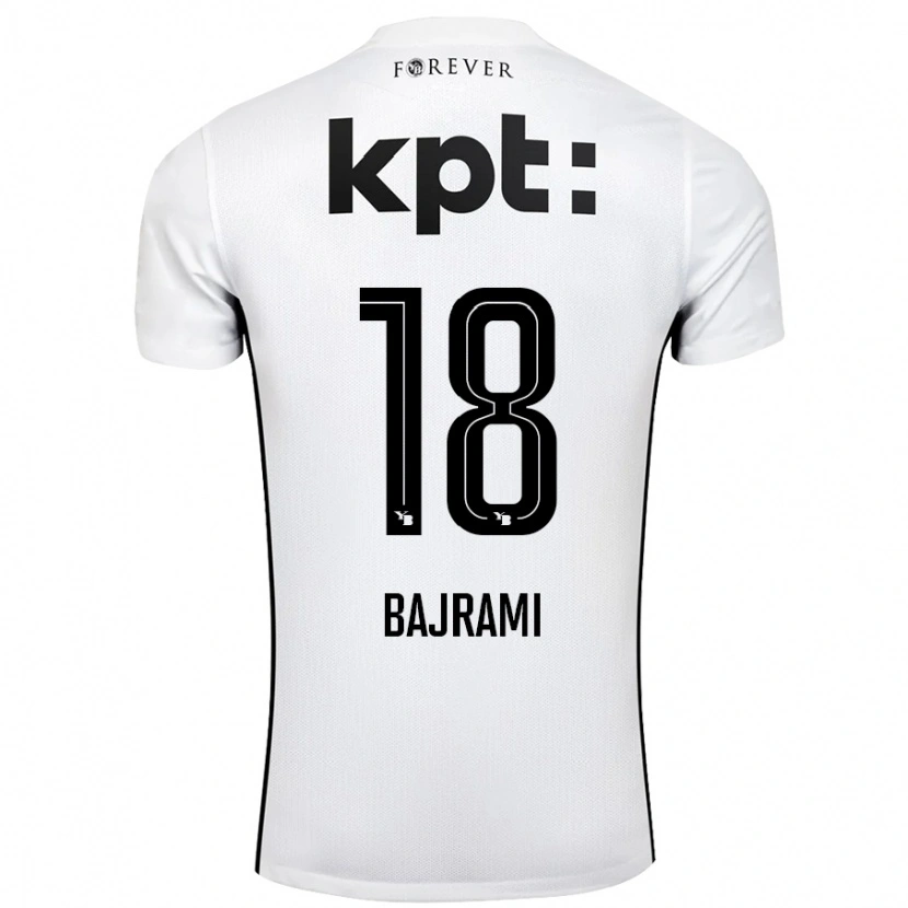 Danxen Hombre Camiseta Ardian Bajrami #18 Blanco Negro 2ª Equipación 2024/25 La Camisa México