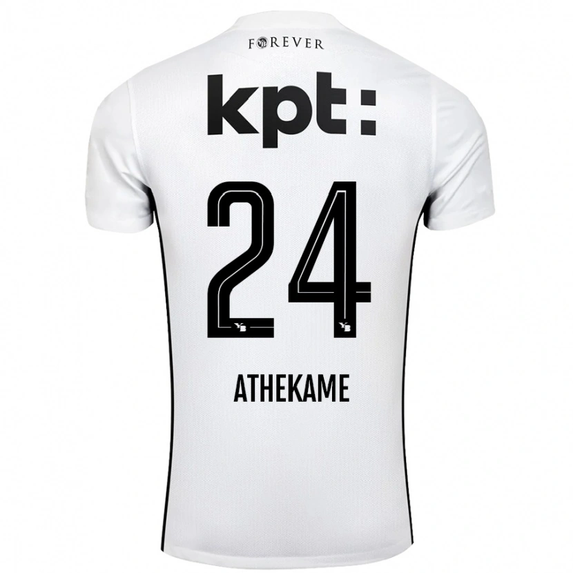 Danxen Hombre Camiseta Zachary Athekame #24 Blanco Negro 2ª Equipación 2024/25 La Camisa México