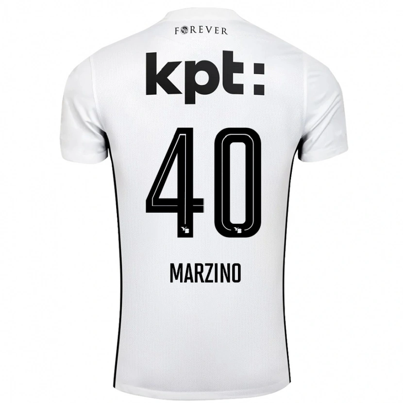 Danxen Hombre Camiseta Dario Marzino #40 Blanco Negro 2ª Equipación 2024/25 La Camisa México