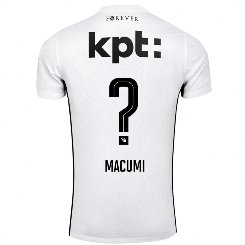 Danxen Hombre Camiseta Loris Macumi #0 Blanco Negro 2ª Equipación 2024/25 La Camisa México
