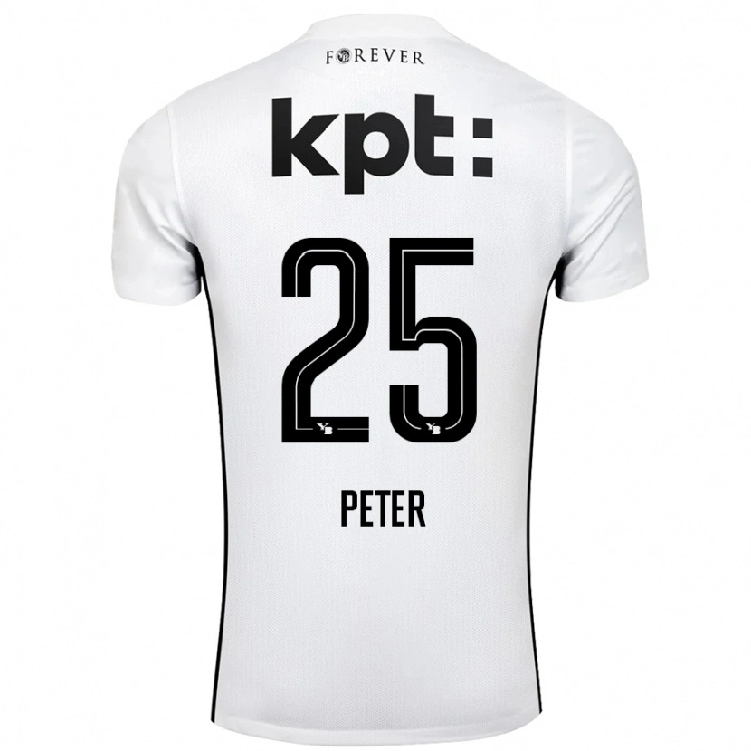 Danxen Hombre Camiseta Luc Peter #25 Blanco Negro 2ª Equipación 2024/25 La Camisa México