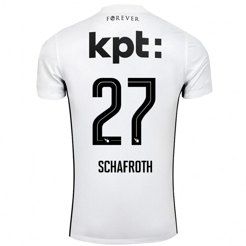 Danxen Hombre Camiseta Reto Schafroth #27 Blanco Negro 2ª Equipación 2024/25 La Camisa México