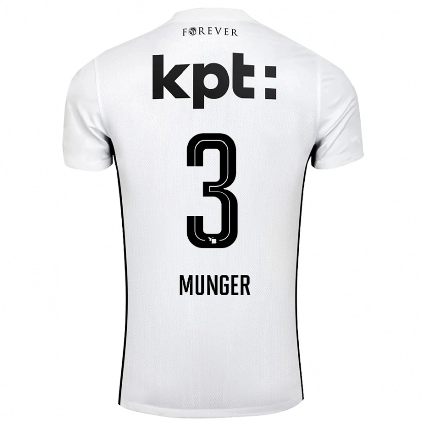 Danxen Hombre Camiseta Noa Münger #3 Blanco Negro 2ª Equipación 2024/25 La Camisa México