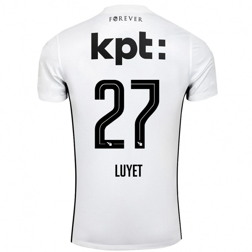 Danxen Hombre Camiseta Naomi Luyet #27 Blanco Negro 2ª Equipación 2024/25 La Camisa México