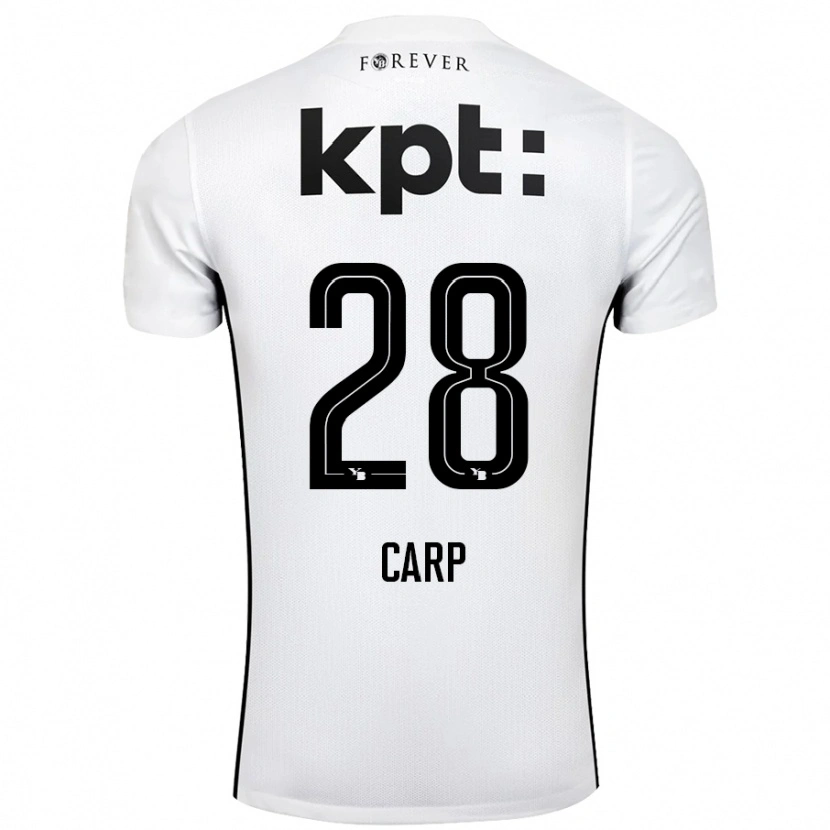 Danxen Hombre Camiseta Cristina Carp #28 Blanco Negro 2ª Equipación 2024/25 La Camisa México
