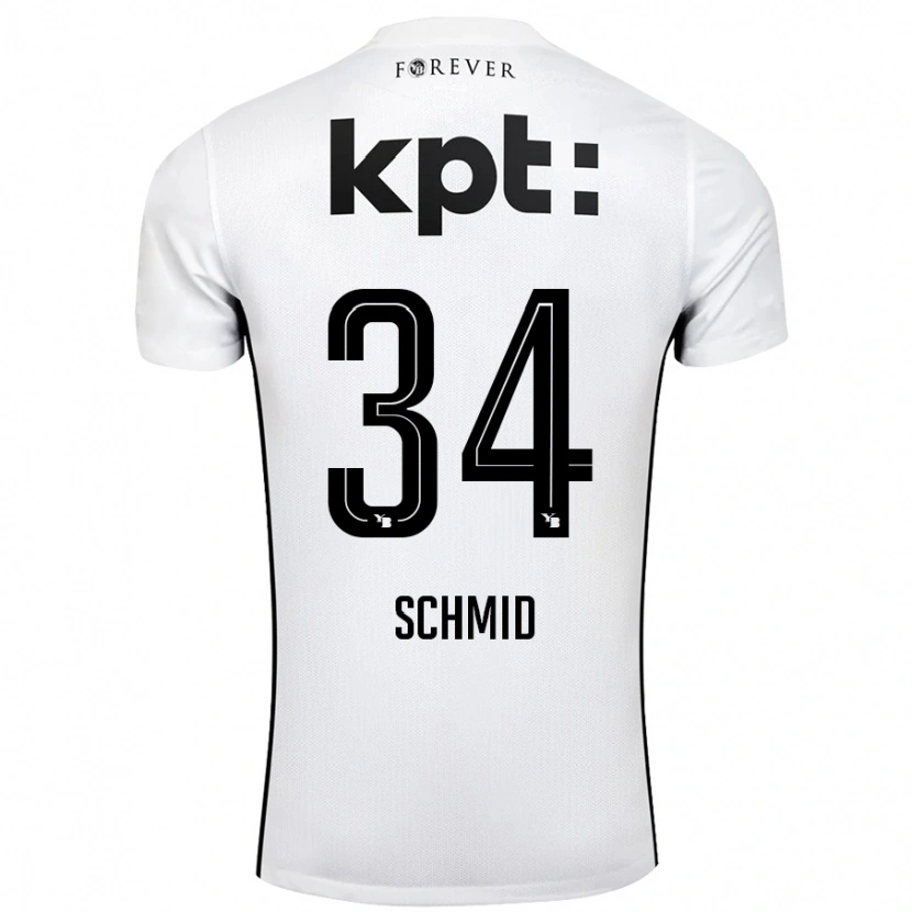 Danxen Hombre Camiseta Céline Schmid #34 Blanco Negro 2ª Equipación 2024/25 La Camisa México