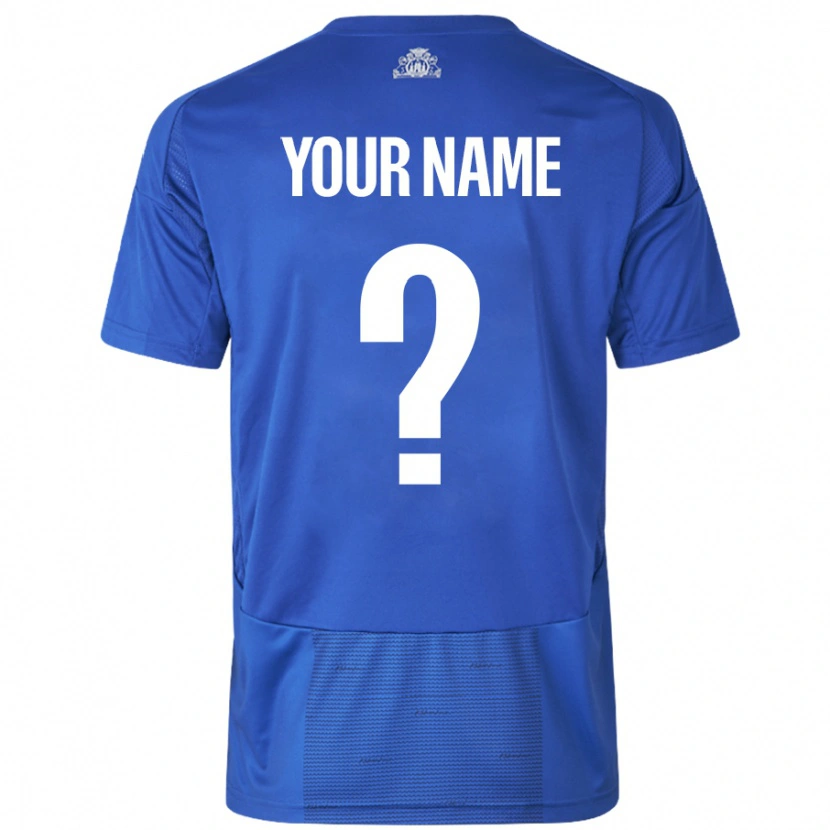 Danxen Hombre Camiseta Su Nombre #0 Blanco Azul 2ª Equipación 2024/25 La Camisa México