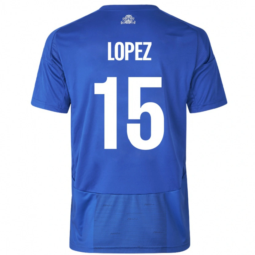 Danxen Hombre Camiseta Marcos López #15 Blanco Azul 2ª Equipación 2024/25 La Camisa México