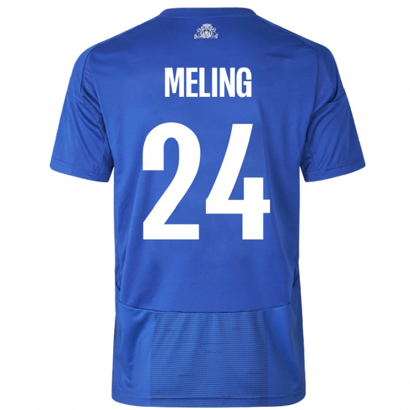 Danxen Hombre Camiseta Birger Meling #24 Blanco Azul 2ª Equipación 2024/25 La Camisa México