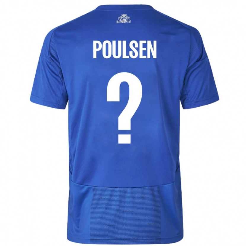 Danxen Hombre Camiseta Xander Poulsen #0 Blanco Azul 2ª Equipación 2024/25 La Camisa México