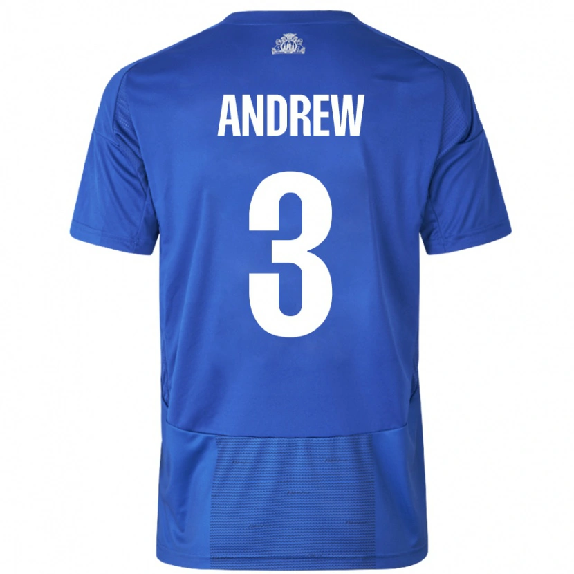 Danxen Hombre Camiseta Tristan Andrew #3 Blanco Azul 2ª Equipación 2024/25 La Camisa México