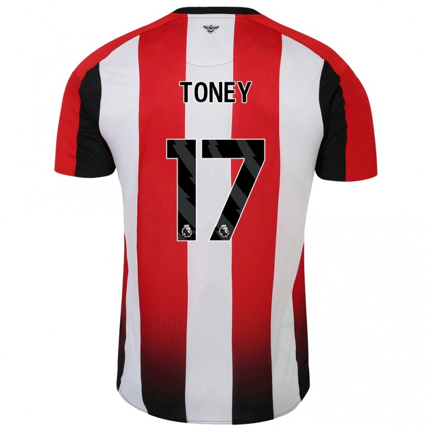 Danxen Mujer Camiseta Ivan Toney #17 Rojo Blanco 1ª Equipación 2024/25 La Camisa México