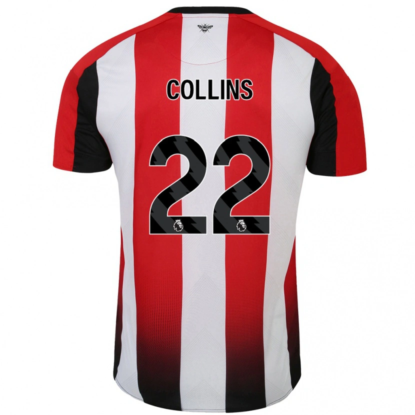 Danxen Mujer Camiseta Nathan Collins #22 Rojo Blanco 1ª Equipación 2024/25 La Camisa México