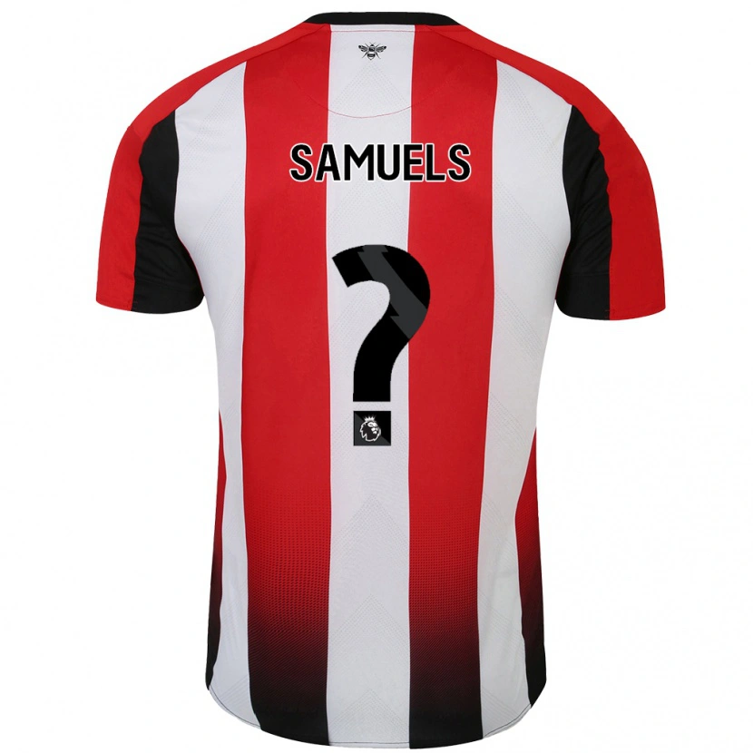 Danxen Mujer Camiseta Kerron Samuels #0 Rojo Blanco 1ª Equipación 2024/25 La Camisa México