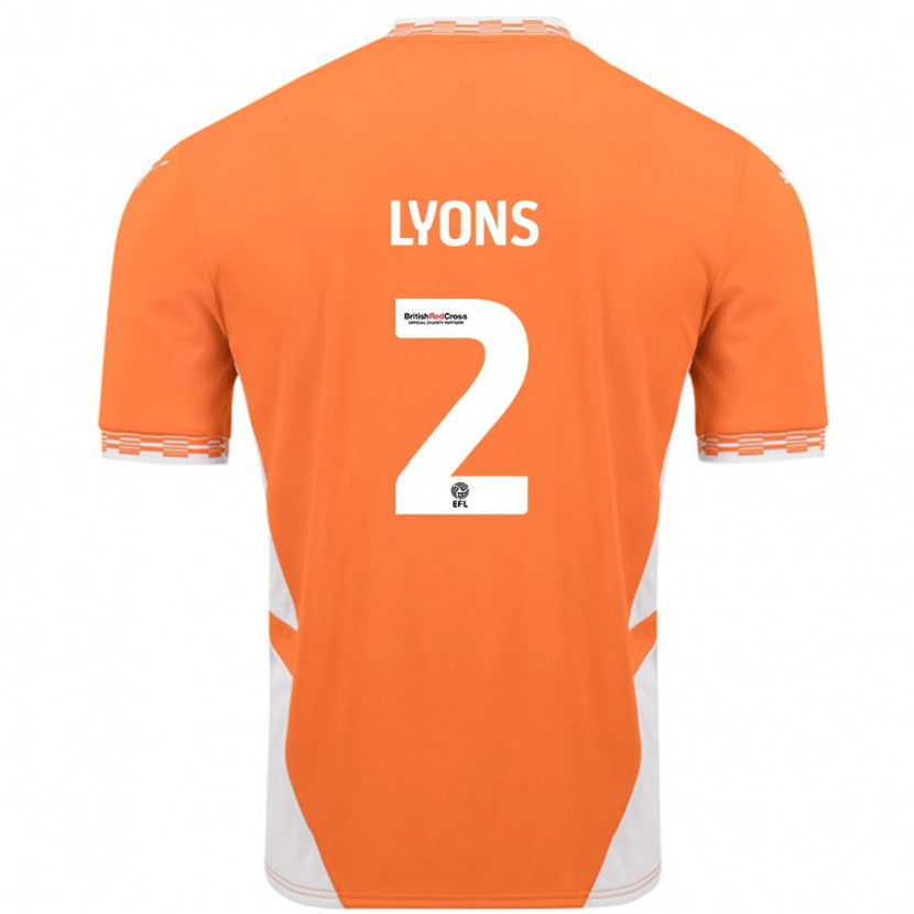 Danxen Mujer Camiseta Andy Lyons #2 Naranja Blanco 1ª Equipación 2024/25 La Camisa México