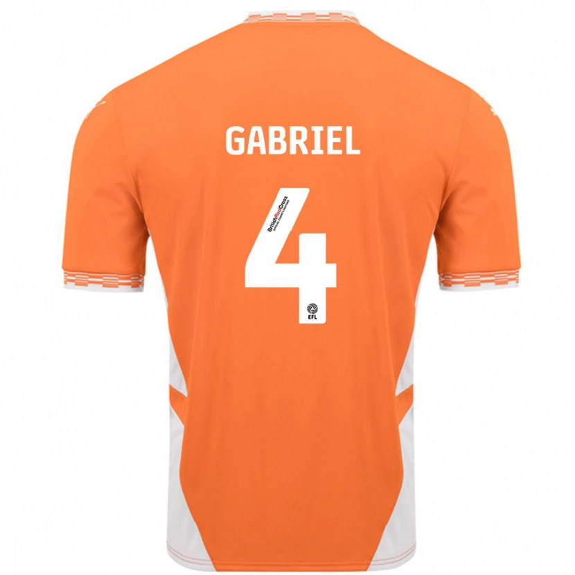 Danxen Mujer Camiseta Jordan Lawrence-Gabriel #4 Naranja Blanco 1ª Equipación 2024/25 La Camisa México