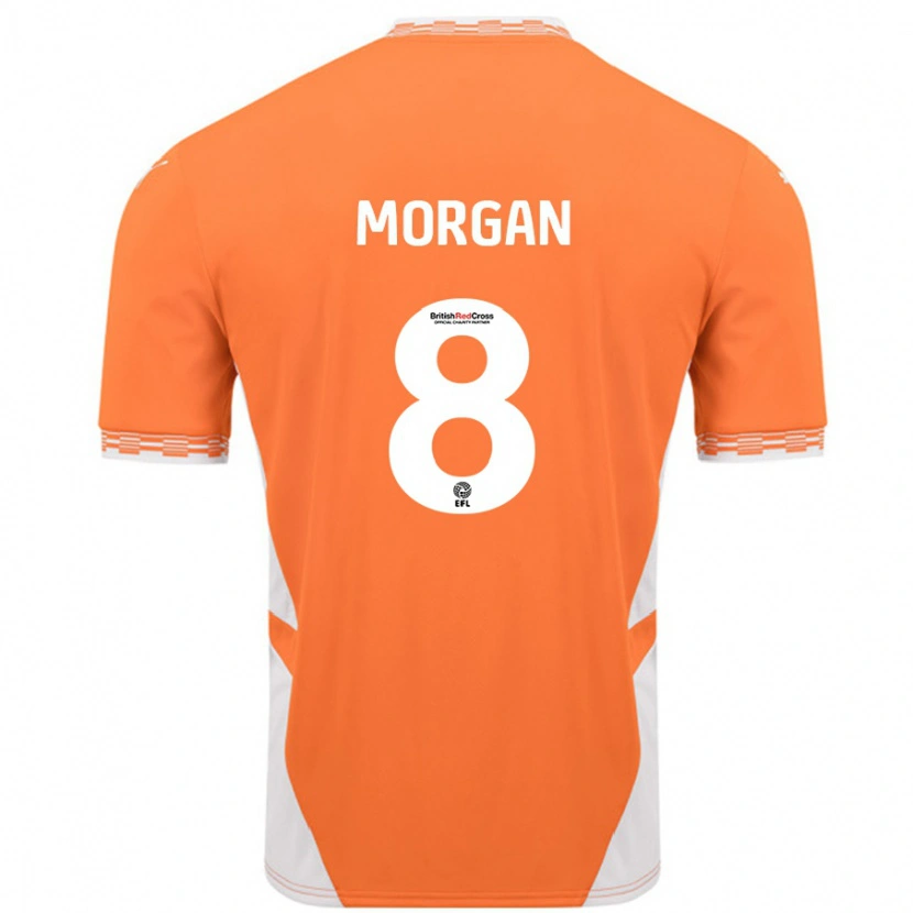 Danxen Mujer Camiseta Albie Morgan #8 Naranja Blanco 1ª Equipación 2024/25 La Camisa México