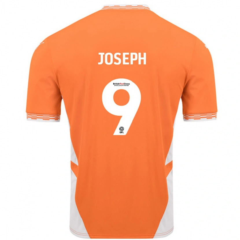 Danxen Mujer Camiseta Kyle Joseph #9 Naranja Blanco 1ª Equipación 2024/25 La Camisa México