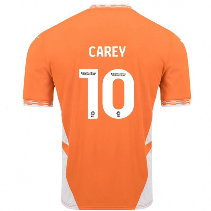 Danxen Mujer Camiseta Sonny Carey #10 Naranja Blanco 1ª Equipación 2024/25 La Camisa México
