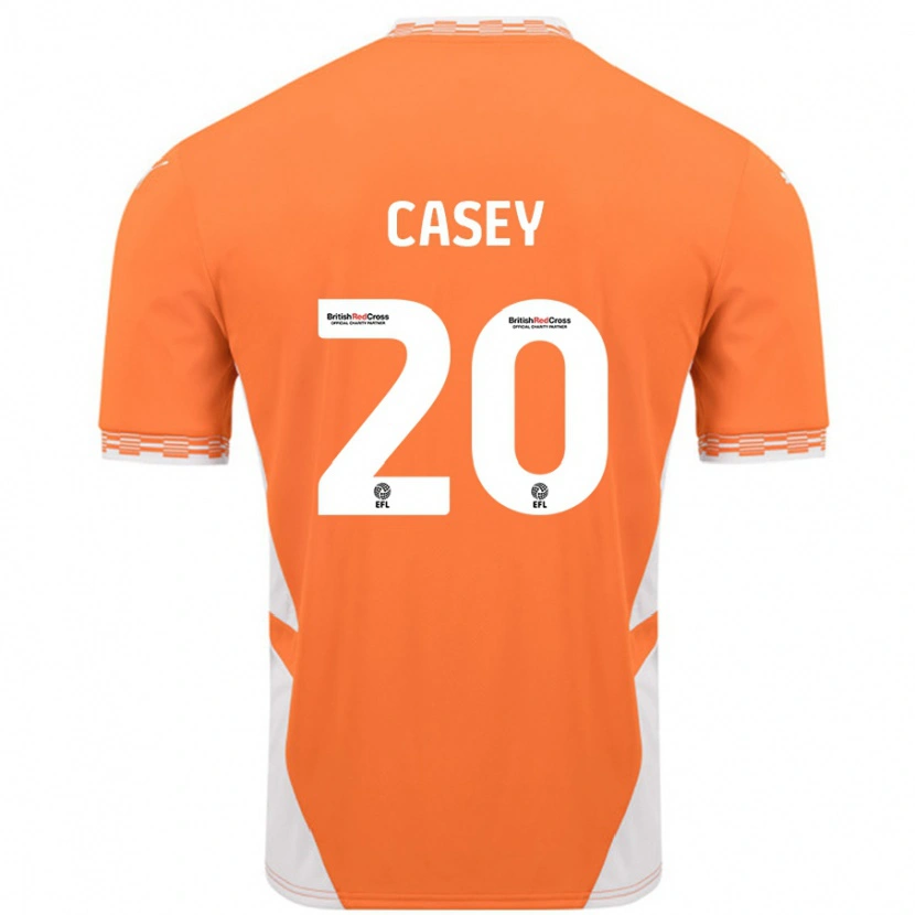 Danxen Mujer Camiseta Oliver Casey #20 Naranja Blanco 1ª Equipación 2024/25 La Camisa México