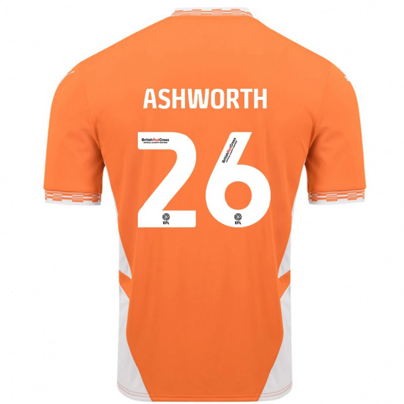 Danxen Mujer Camiseta Zac Ashworth #26 Naranja Blanco 1ª Equipación 2024/25 La Camisa México