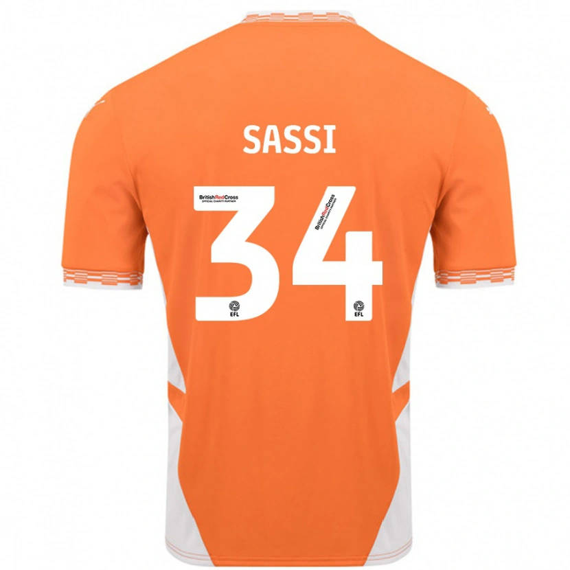 Danxen Mujer Camiseta Dan Sassi #34 Naranja Blanco 1ª Equipación 2024/25 La Camisa México