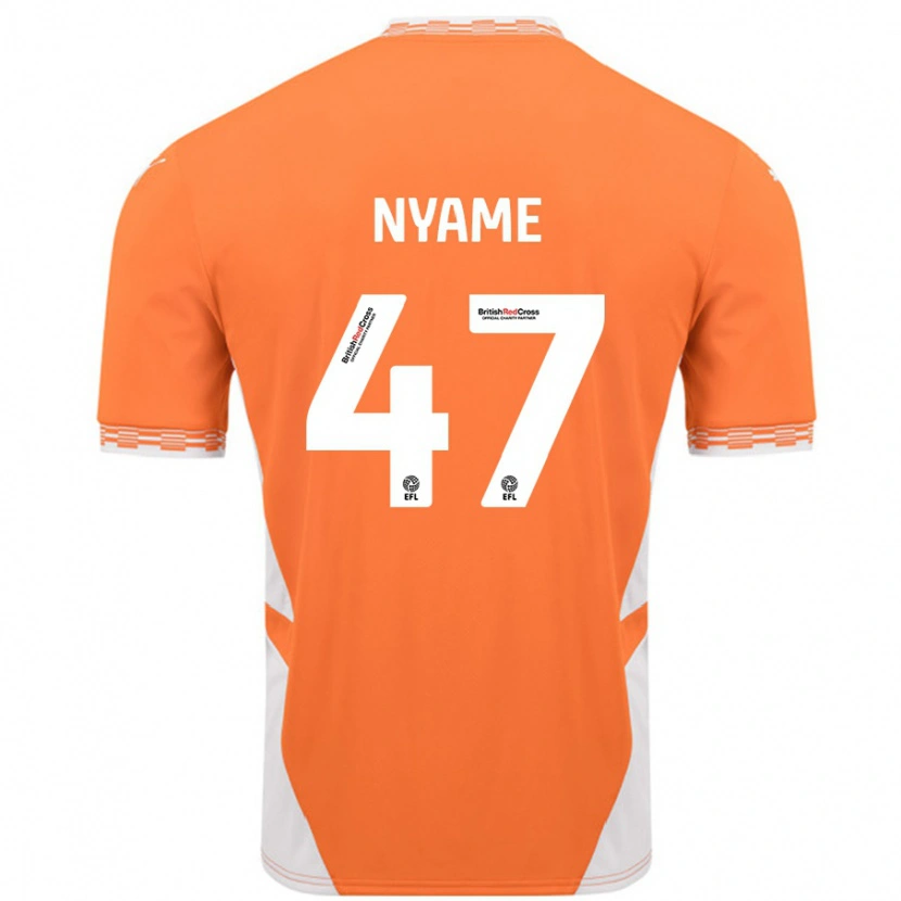 Danxen Mujer Camiseta Josh Nyame #47 Naranja Blanco 1ª Equipación 2024/25 La Camisa México