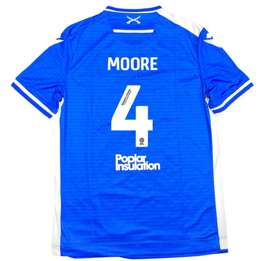 Danxen Mujer Camiseta Taylor Moore #4 Azul Blanco 1ª Equipación 2024/25 La Camisa México