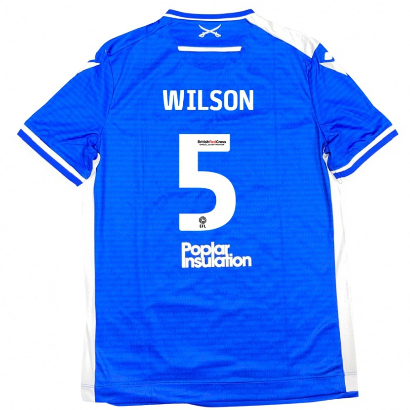 Danxen Mujer Camiseta James Wilson #5 Azul Blanco 1ª Equipación 2024/25 La Camisa México