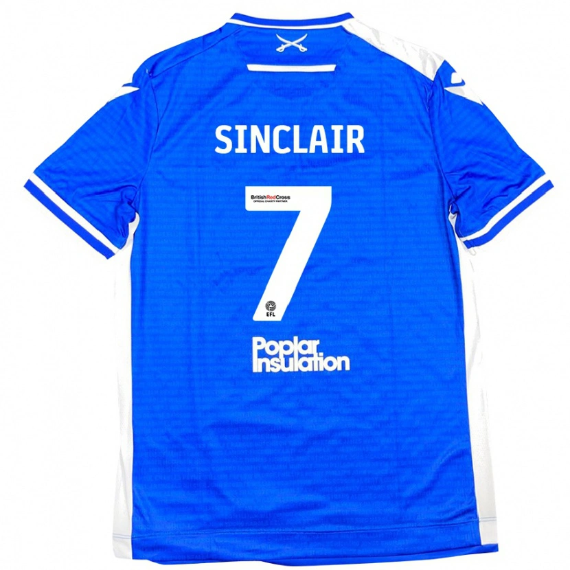 Danxen Mujer Camiseta Scott Sinclair #7 Azul Blanco 1ª Equipación 2024/25 La Camisa México