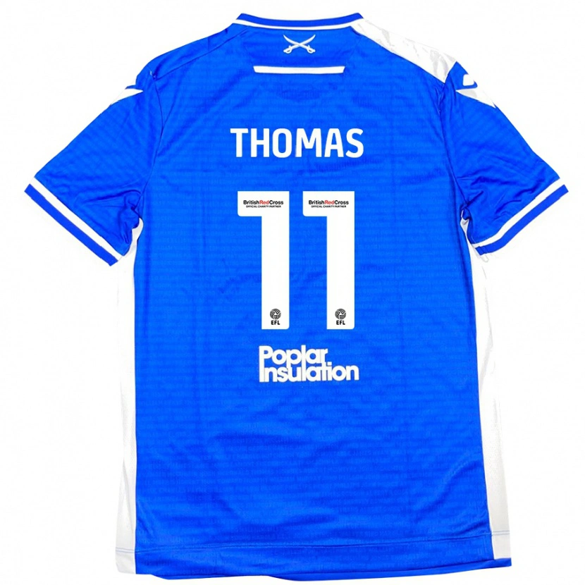Danxen Mujer Camiseta Luke Thomas #11 Azul Blanco 1ª Equipación 2024/25 La Camisa México