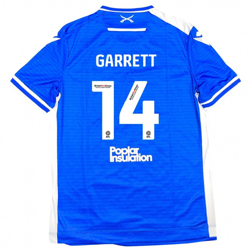 Danxen Mujer Camiseta Jake Garrett #14 Azul Blanco 1ª Equipación 2024/25 La Camisa México