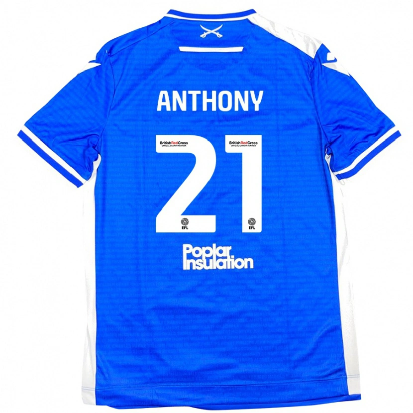 Danxen Mujer Camiseta Micah Anthony #21 Azul Blanco 1ª Equipación 2024/25 La Camisa México