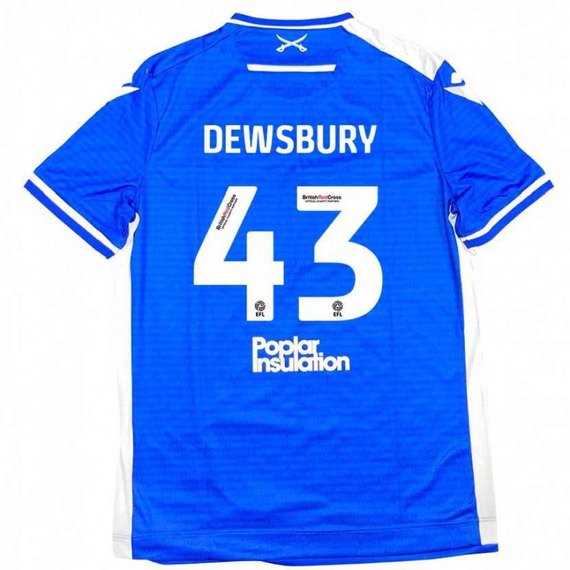 Danxen Mujer Camiseta Ollie Dewsbury #43 Azul Blanco 1ª Equipación 2024/25 La Camisa México