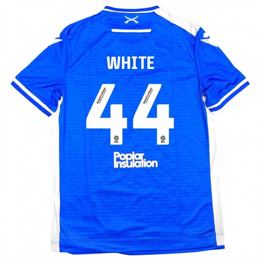 Danxen Mujer Camiseta Charlie White #44 Azul Blanco 1ª Equipación 2024/25 La Camisa México