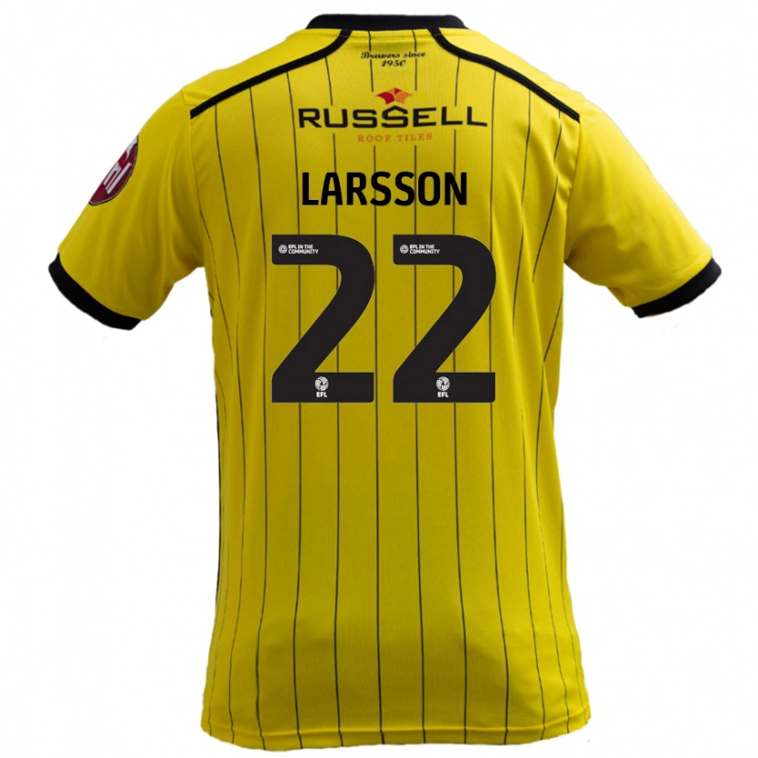 Danxen Mujer Camiseta Julian Larsson #22 Amarillo 1ª Equipación 2024/25 La Camisa México