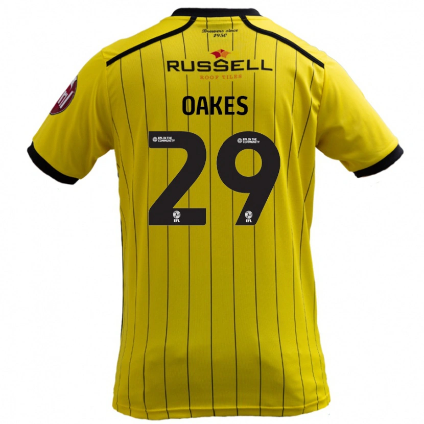 Danxen Mujer Camiseta Toby Oakes #29 Amarillo 1ª Equipación 2024/25 La Camisa México