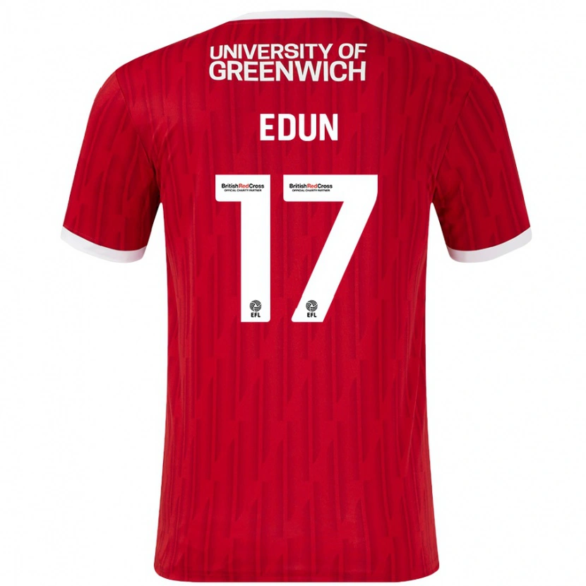 Danxen Mujer Camiseta Tayo Edun #17 Rojo Blanco 1ª Equipación 2024/25 La Camisa México