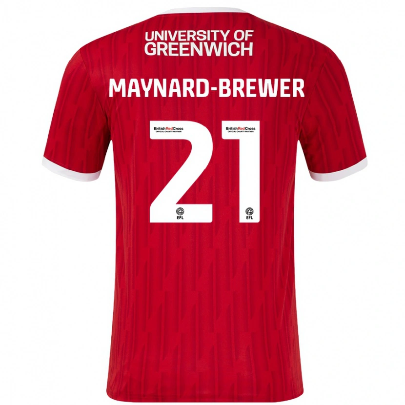Danxen Mujer Camiseta Ashley Maynard-Brewer #21 Rojo Blanco 1ª Equipación 2024/25 La Camisa México