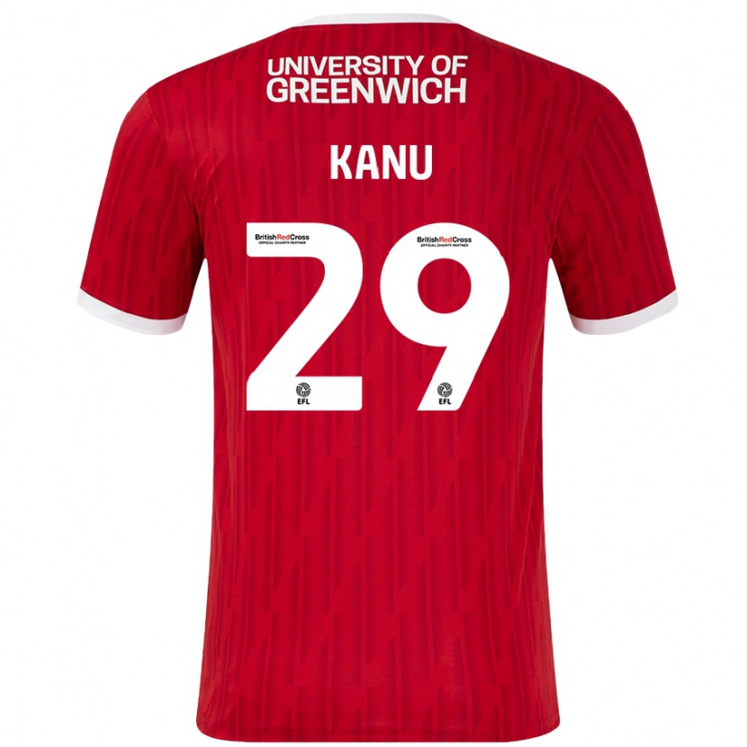 Danxen Mujer Camiseta Daniel Kanu #29 Rojo Blanco 1ª Equipación 2024/25 La Camisa México