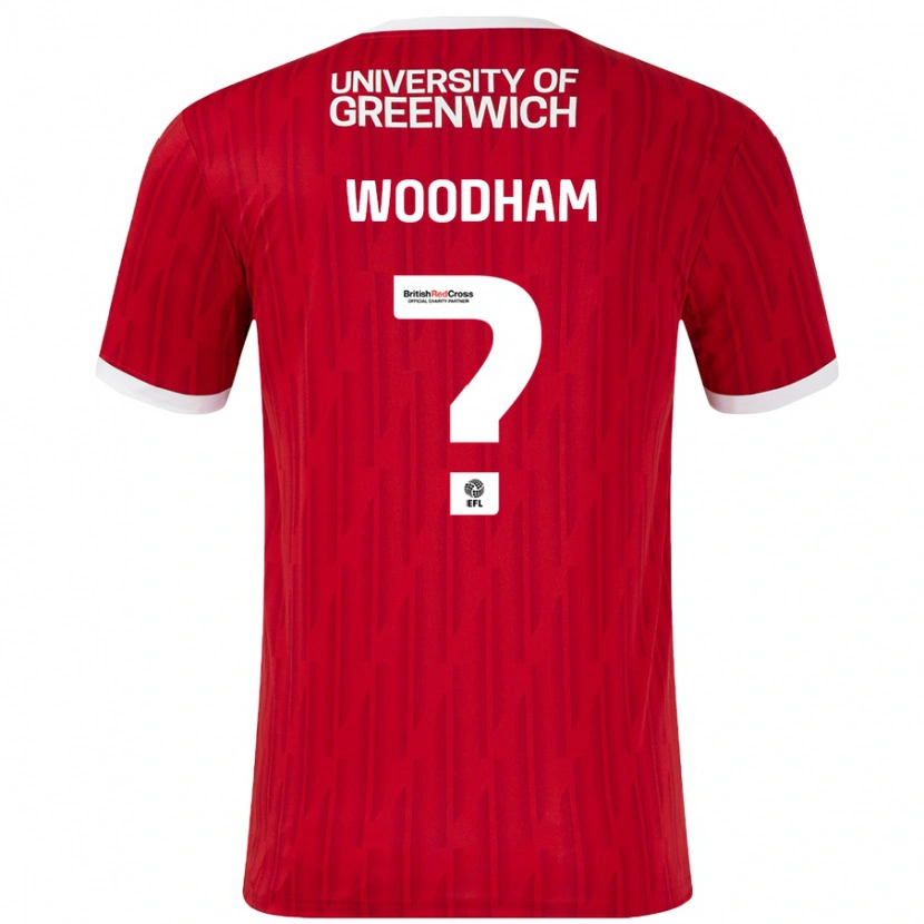 Danxen Mujer Camiseta Finley Woodham #0 Rojo Blanco 1ª Equipación 2024/25 La Camisa México