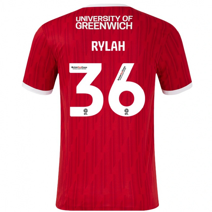 Danxen Mujer Camiseta Henry Rylah #36 Rojo Blanco 1ª Equipación 2024/25 La Camisa México