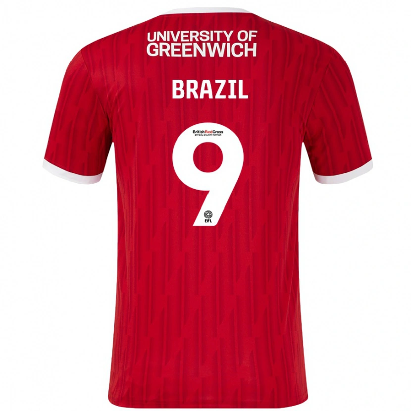 Danxen Mujer Camiseta Ellie Brazil #9 Rojo Blanco 1ª Equipación 2024/25 La Camisa México