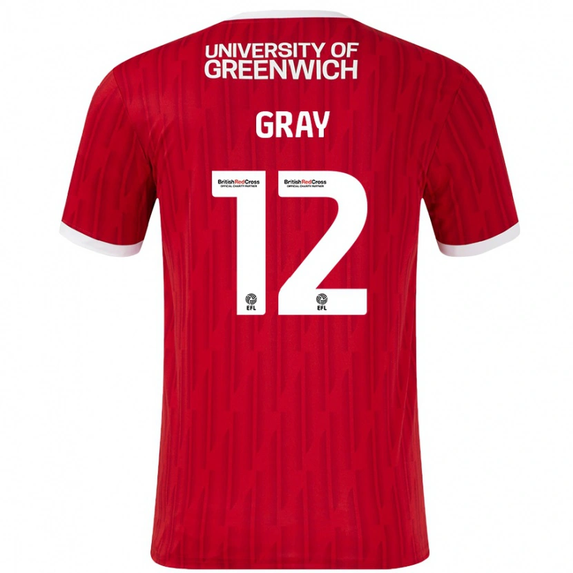 Danxen Mujer Camiseta Jessica Gray #12 Rojo Blanco 1ª Equipación 2024/25 La Camisa México