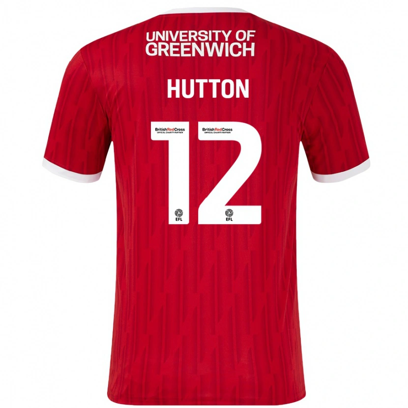Danxen Mujer Camiseta Jodie Hutton #12 Rojo Blanco 1ª Equipación 2024/25 La Camisa México