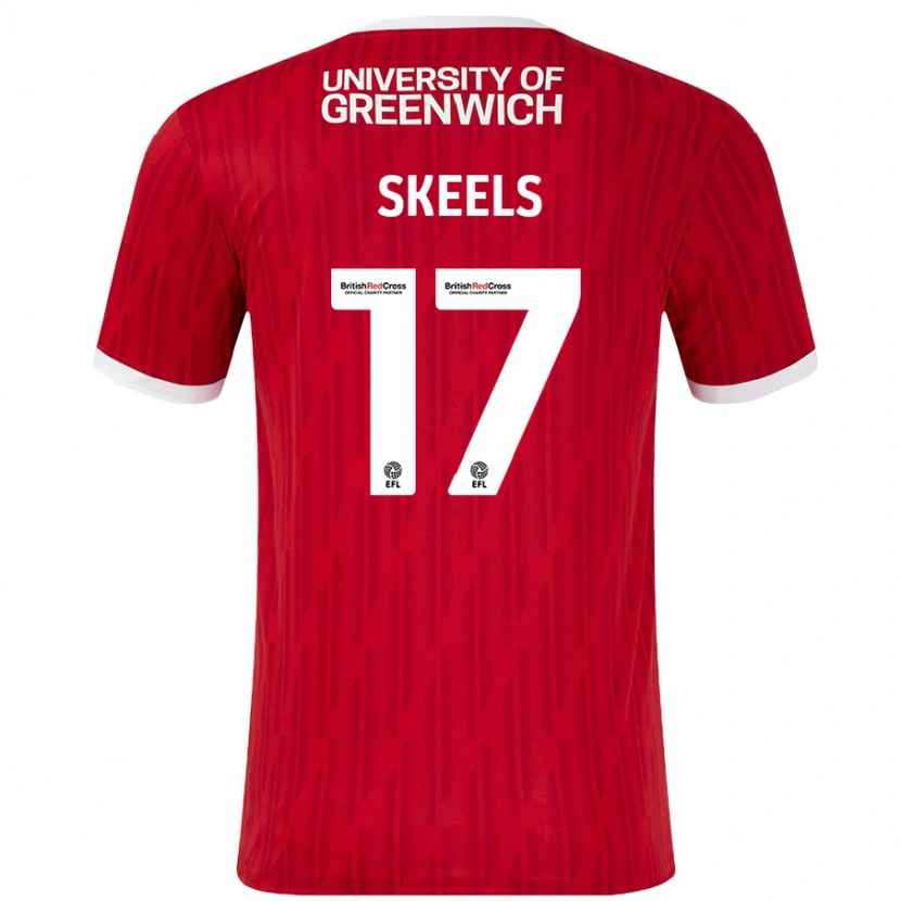 Danxen Mujer Camiseta Kiera Skeels #17 Rojo Blanco 1ª Equipación 2024/25 La Camisa México